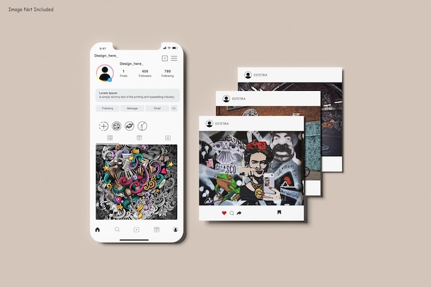 Instagram-mockup voor een sieradenmerk