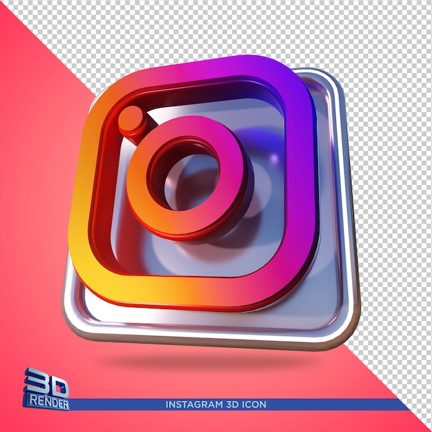 Instagram-pictogram 3d-rendering geïsoleerd