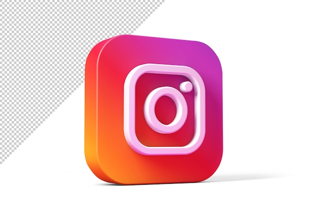 Instagram-pictogram in 3d-rendering ontwerp