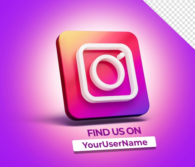 Instagram pictogram sociale media logo instagram logo symbool 3d transparant psd