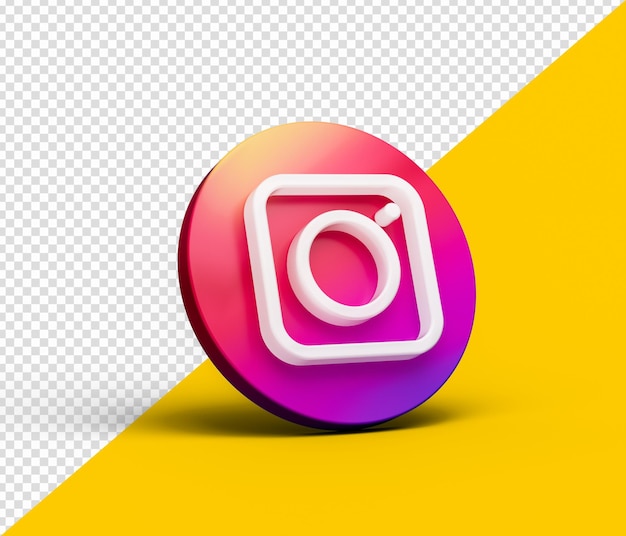Instagram pictogram sociale media Logo Instagram logo symbool 3d transparant Psd