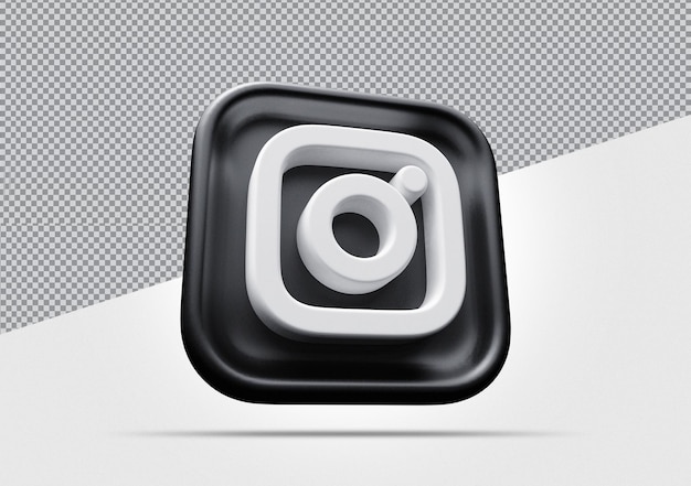 Instagram pictogram zwart 3d render