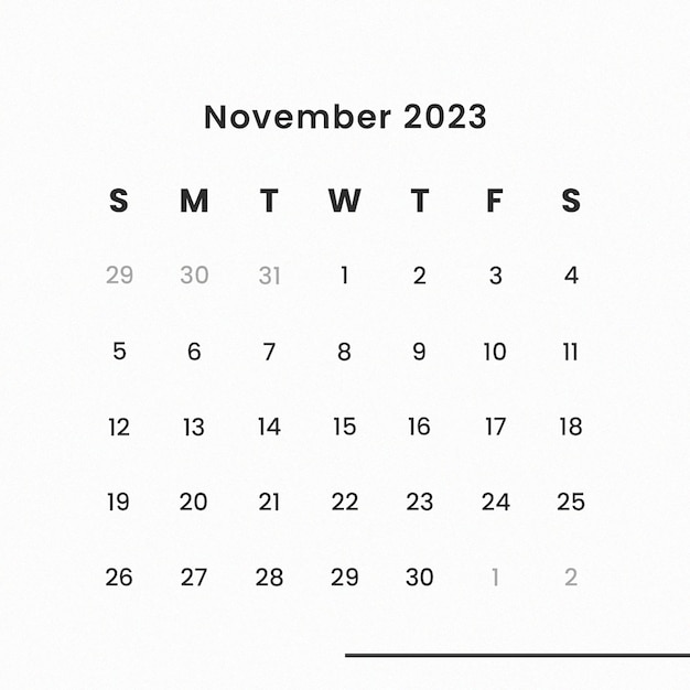 PSD modello di calendario da tavolo instagram post 2023