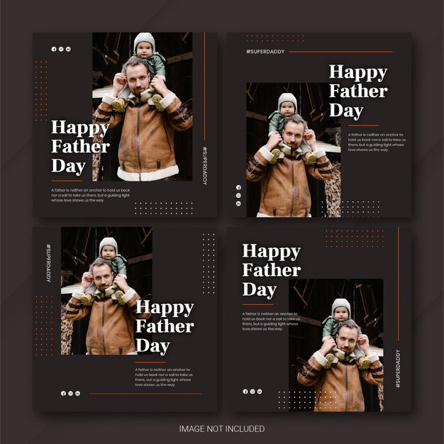 Instagram post bundle father's day template