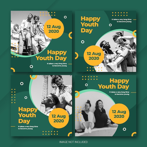 Instagram post bundle for international youth day