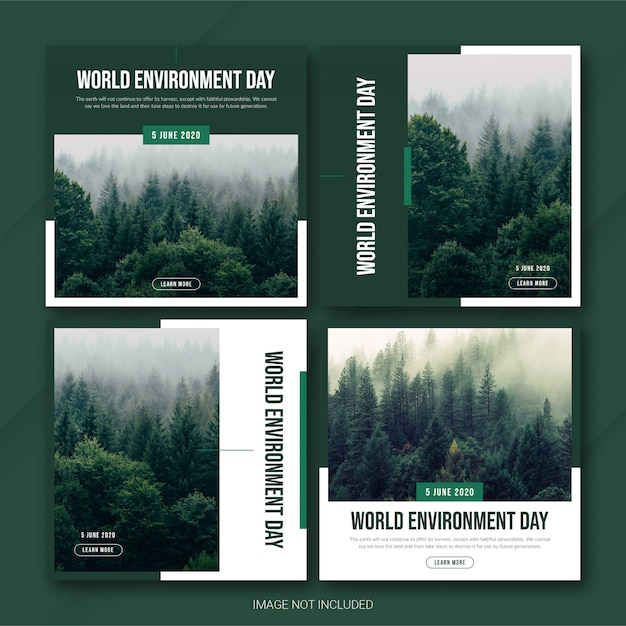 PSD instagram post bundle world environment day template