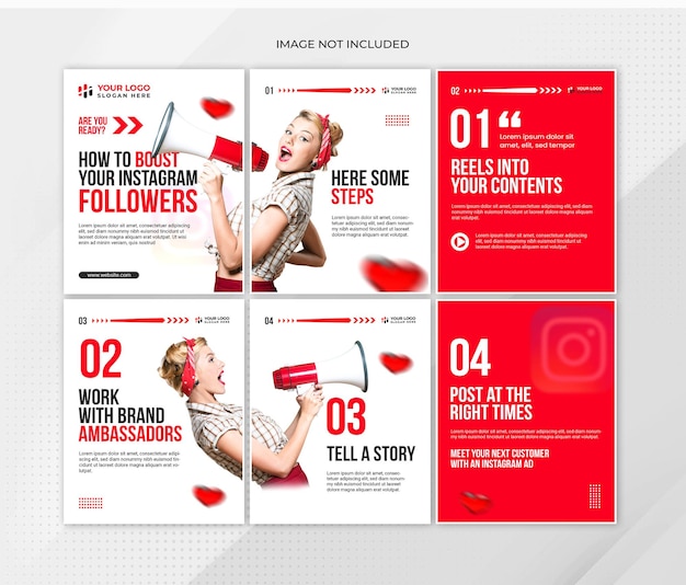 PSD instagram post or carousel social media post template