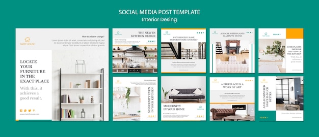 PSD instagram post collection for interior design