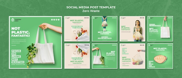 PSD instagram post collection for zero waste