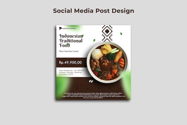 Instagram post food psd template