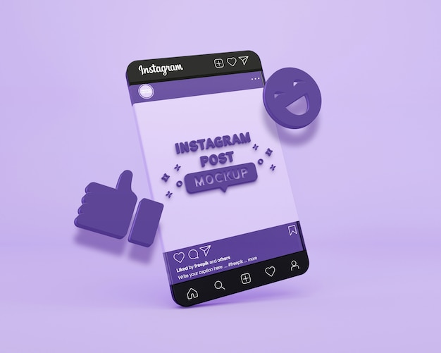 Mockup del frame del post di instagram