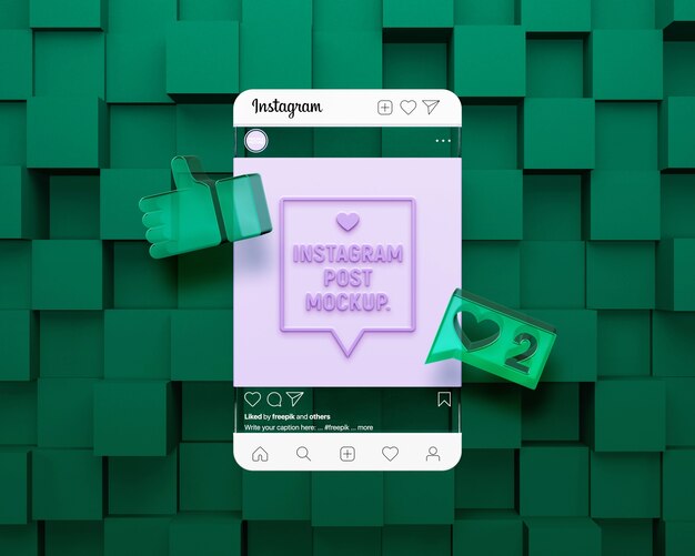 PSD mockup del frame del post di instagram