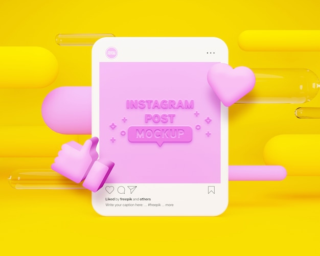 PSD mockup del frame del post di instagram