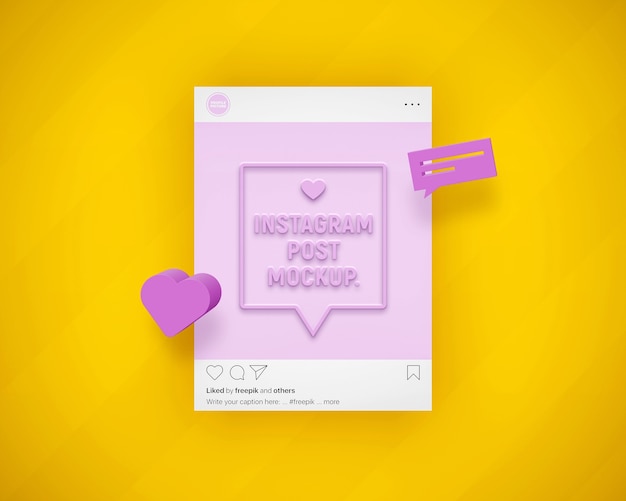 PSD mockup del frame del post di instagram