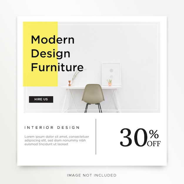 PSD instagram post for interior design premium psd