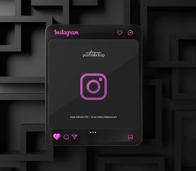 Instagram post mockup 3d-gerenderde scène