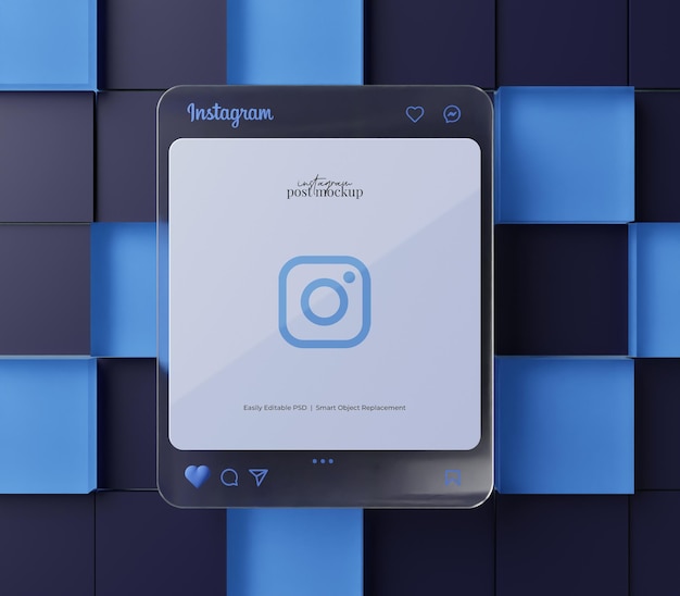 PSD instagram post mockup 3d-gerenderde scène