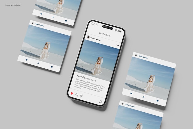 PSD Мокет поста в instagram и история в instagram