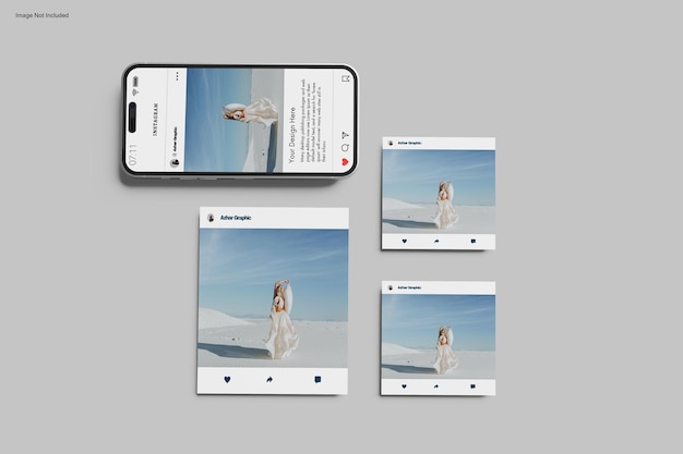PSD Мокет поста в instagram и история в instagram