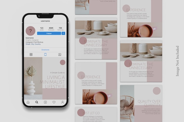 PSD design del mockup del post di instagram