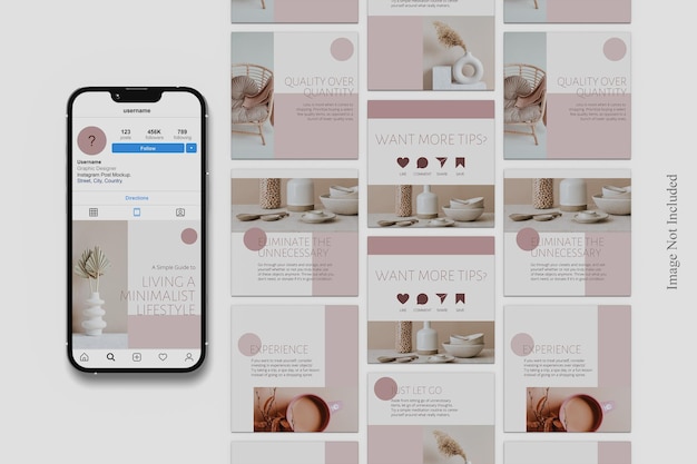 PSD design del mockup del post di instagram