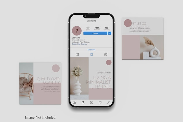 Design del mockup del post di instagram