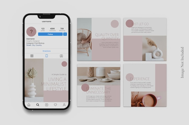 PSD design del mockup del post di instagram