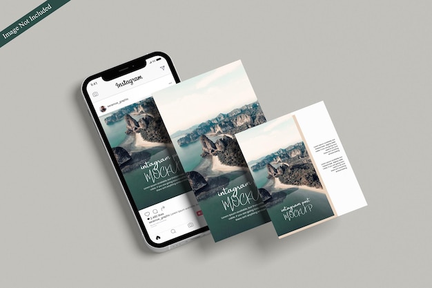 Mockup di post di instagram e storia di instagram