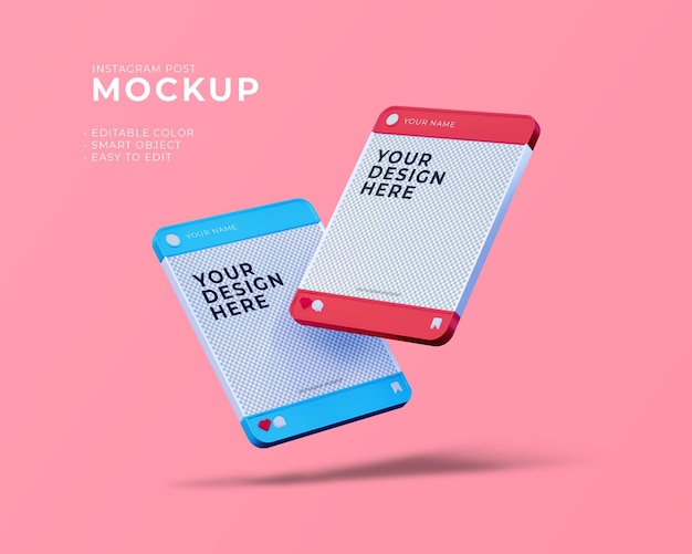 Modello di mockup post instagram