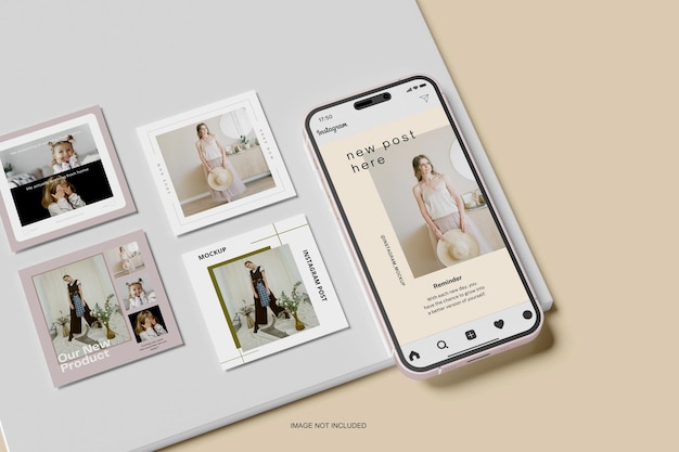 PSD mockup del post di instagram v2