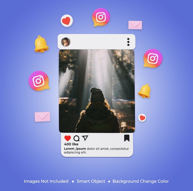 PSD instagramポストモックアップ