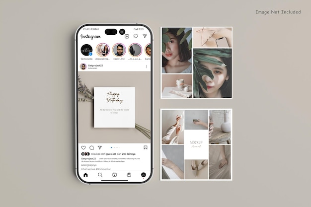 PSD mockup di presentazione post di instagram