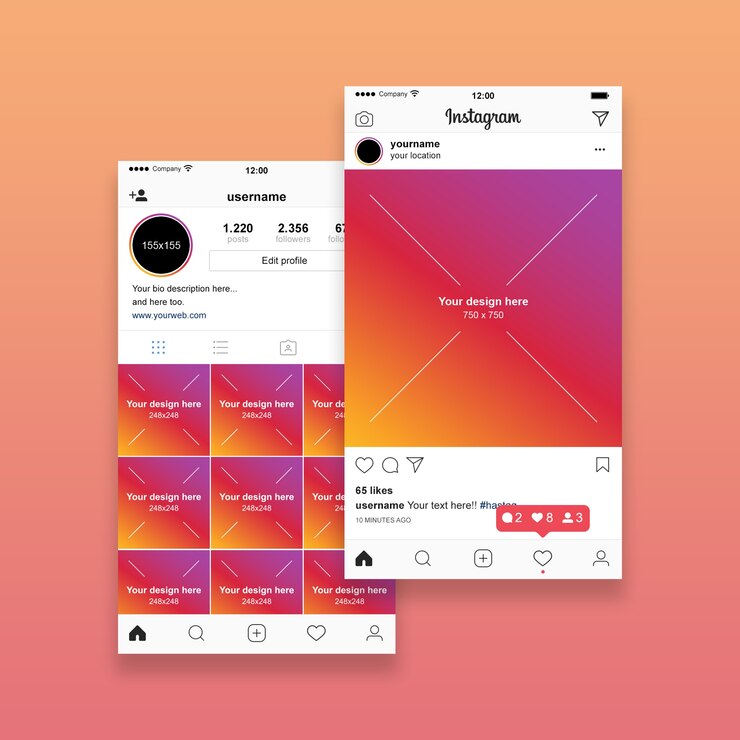 PSD instagram post set