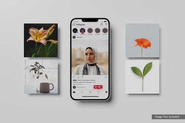 Instagram post and smartphone mockup