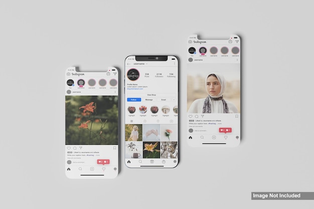 Post di instagram e mockup di smartphone