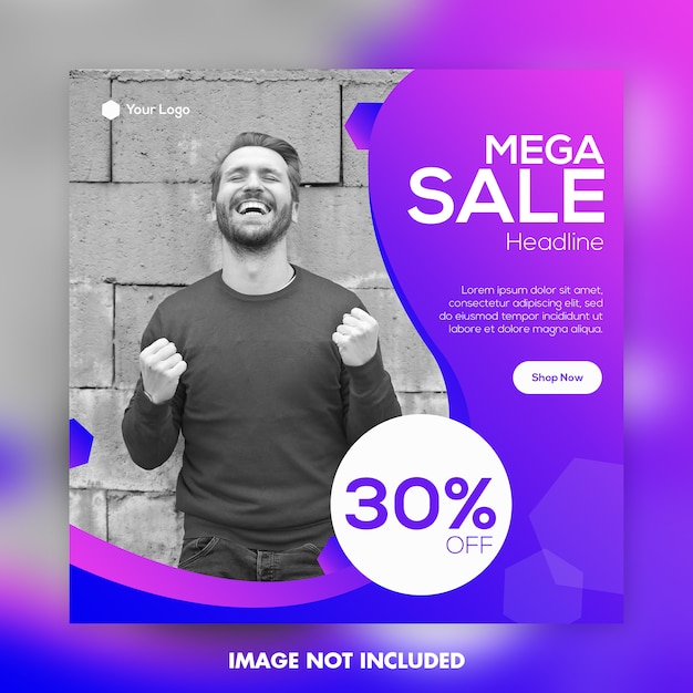 instagram post or square banner template for fashion stores