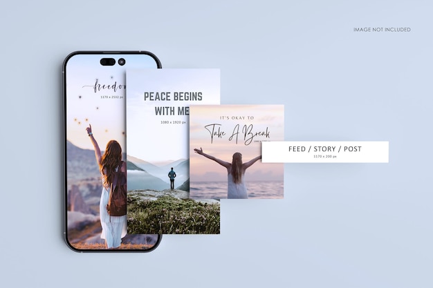 PSD instagram post and story mockup design