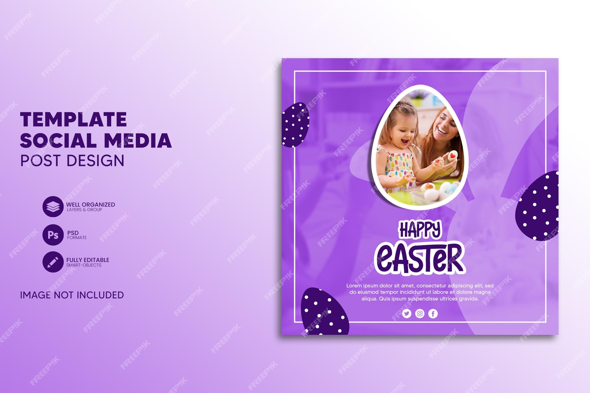 Premium PSD | Instagram post template for easter celebration