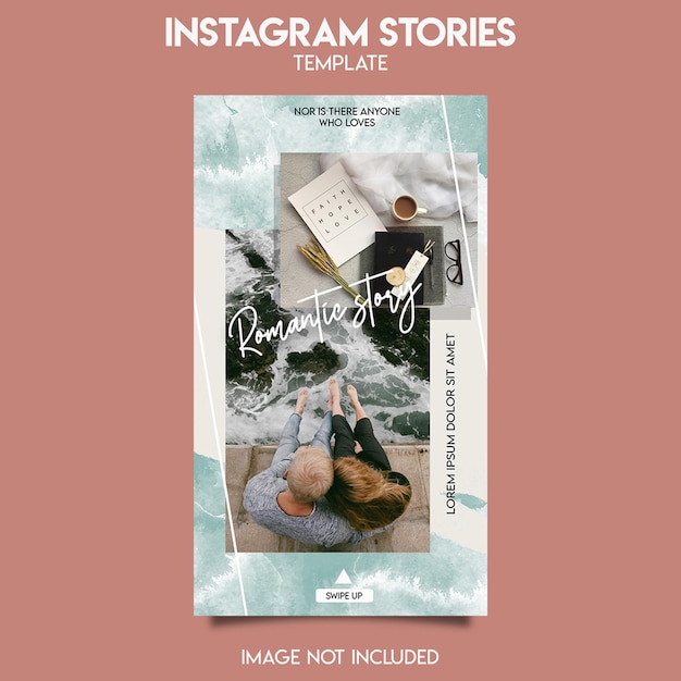 PSD modello di post di instagram per la storia d'amore