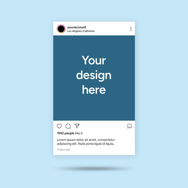 PSD template di post di instagram psd