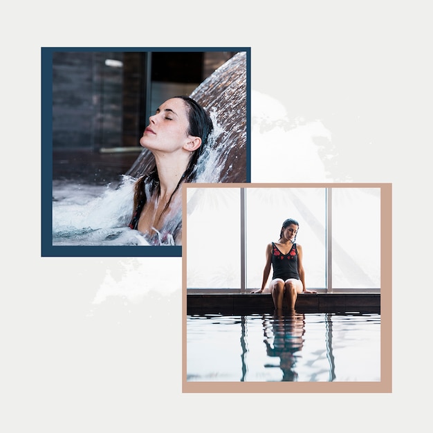 PSD instagram post template with spa concept