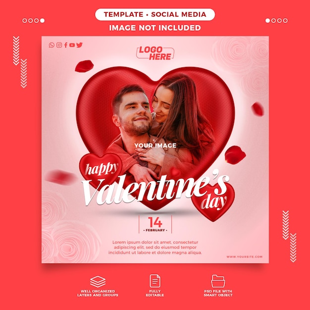 Instagram post san valentino 14 febbraio modello