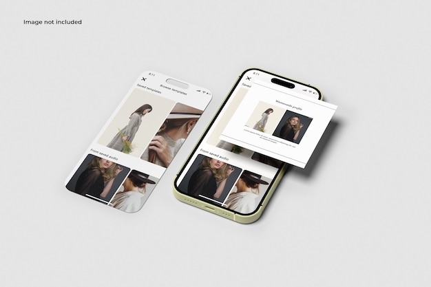 PSD instagram post with mobile phone mockup