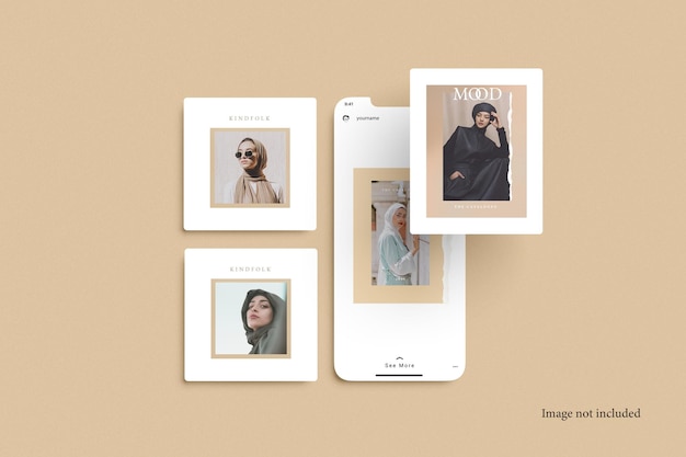 Пост в Instagram с макетом экрана телефона