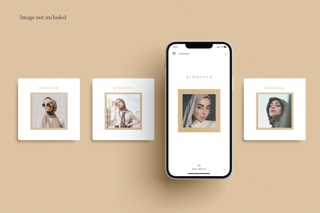 Post di instagram con mockup di smartphone