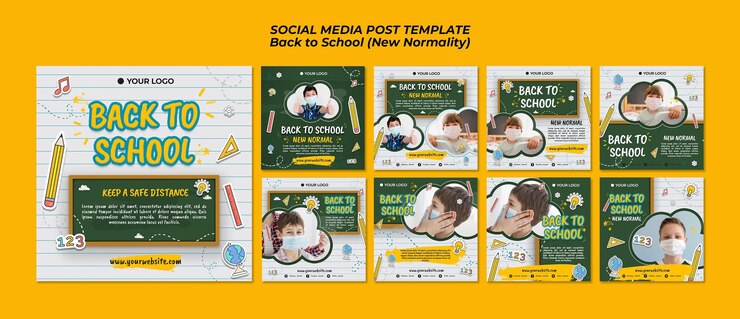 PSD instagram posts collection for back to school season