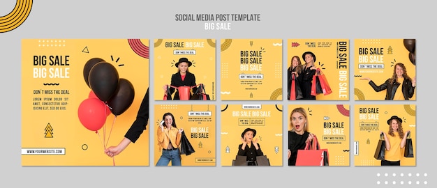 PSD instagram posts collection for big sale