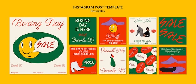 PSD instagram posts collection for boxing day sales