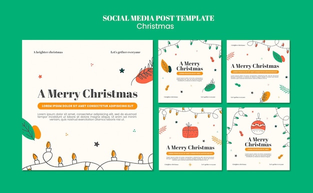 PSD instagram posts collection for christmas