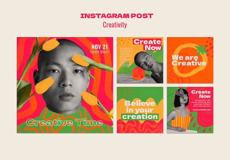 PSD instagram posts collection for creativity event